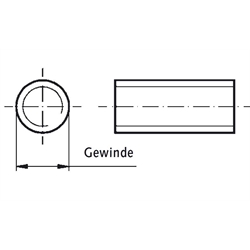 Trapezgewindespindel DIN 103 Tr.30 x 6 x 2000mm lang eingängig rechts Material C15 gerollt , Technische Zeichnung