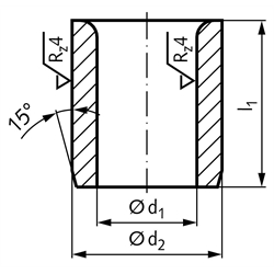 Zylindrische Bohrbuchse ähnlich DIN 179 - A 13 x 16, Technische Zeichnung