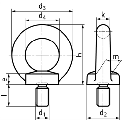Ringschraube DIN 580 M10 x 17 Stahl C15E roh === Benutzerinformation: www.maedler.de im Bereich Downloads ===, Technische Zeichnung
