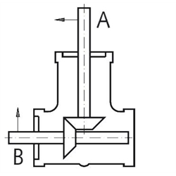 Kegelradgetriebe DZA Größe 1 Ausführung A i=2:1 , Technische Zeichnung