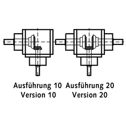Kegelradgetriebe KU/I Bauart K Größe 1 Ausführung 20 Übersetzung 1,5:1 (Betriebsanleitung im Internet unter www.maedler.de im Bereich Downloads), Technische Zeichnung