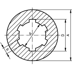 Keilnabe DIN ISO 14 KN 18x22 Länge 50mm Durchmesser 40mm Rotguss Rg7, Technische Zeichnung