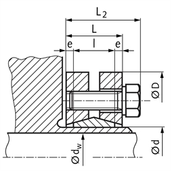 Schrumpfscheibe ST-R Edelstahl 1.4057 Innendurchmesser 24mm , Technische Zeichnung