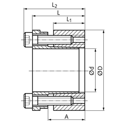 Spannsatz COM-D Bohrung 30mm Größe 30-55 , Technische Zeichnung