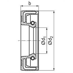 Radial-Wellendichtring Form A mit einer Dichtlippe 20 x 30 x 7mm, Technische Zeichnung