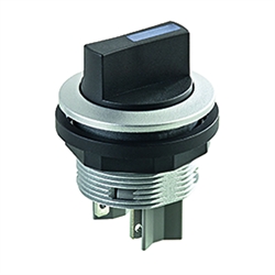 Wahltaster tastend 2S, Schaltwinkel 40°, Einbau-Ø 22,3mm, Flachstecker , Produktphoto