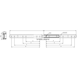 Auszugschienensatz DS 3031 Schienenlänge 350mm Edelstahl, Technische Zeichnung
