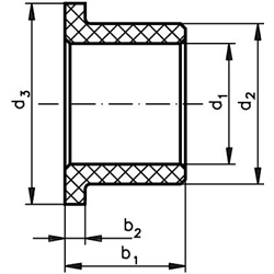 Bundbuchsen BBP aus Polyamid, bis 80ºC, Technische Zeichnung