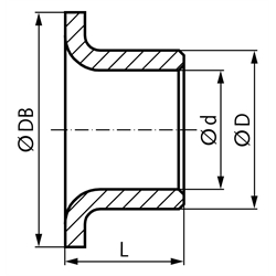 Bundbuchse geschlitzte Ausführung 25 x 28 / 35 x 26,5 mm , Technische Zeichnung