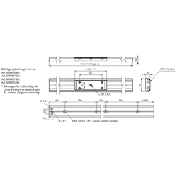 Laufwagen mit Edelstahl-Kugeln für Linearführung DA 0118 RC, Technische Zeichnung