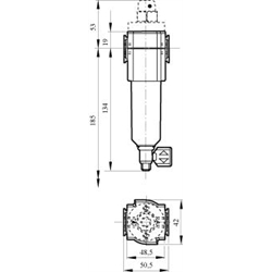 Druckluftfilter, Technische Zeichnung