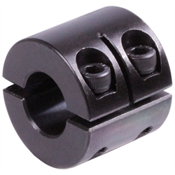 Geteilter Klemmring breit Stahl C45 brüniert Bohrung 8mm mit Schrauben DIN 912 12.9, Produktphoto