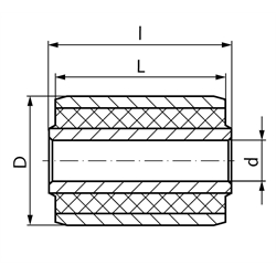 Hochleistungs-Buchsen PHO-V, vulkanisiert, Technische Zeichnung