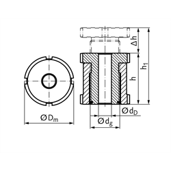 Höhenverstellbare Schraube MN 686.1 40-17,5 rostfrei 1.4301, Technische Zeichnung