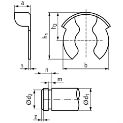 KL-Sicherungen, Stahl verzinkt, Technische Zeichnung
