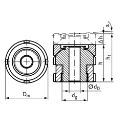 Kugelausgleichselement MN 686.4 15-6,6 , Technische Zeichnung