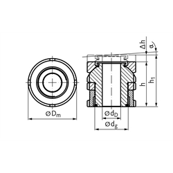 Kugelausgleichs-Elemente mit Kontermutter MN 686.7, rostfrei, Technische Zeichnung