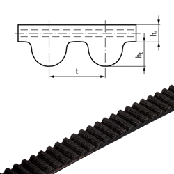 Zahnriemen Profil HTD 5M Breite 10mm Meterware 5M-10 (Neopren mit Glasfaser-Zugstrang) , Produktphoto