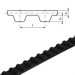 Normzahnriemen Profil H=1/2" (12,7mm) Breite 075=19,1mm Meterware (Neopren mit Glasfaser-Zugstrang) , Produktphoto