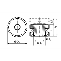 Niveauausgleichs-Elemente MN 686.3, rostfrei, Technische Zeichnung