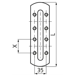 Ölstandfenster SR 160 Sichtöffnung 139 x 18mm, Technische Zeichnung