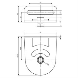 perma STAR VARIO Montagehalterung 1-fach G1/4i 109663, Technische Zeichnung