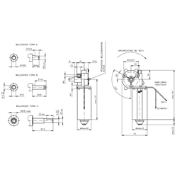 Schnecken-Kleingetriebe mit Gleichstrommotor SFS, Größe 2, bis 5 Nm, Technische Zeichnung