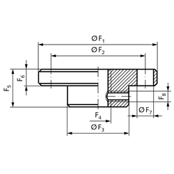 Flanschplatte für Spindelhubgetriebe NPT Ausführung A und B Baugröße 0 Aussen-Ø 50mm M10, Technische Zeichnung