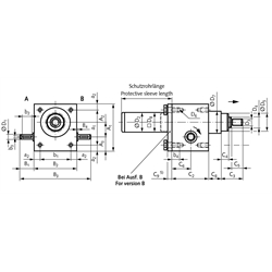 Spindelhubgetriebe NPK Baugröße 4 Ausführung A Basishubgetriebe ohne Spindel für Spindel KGT 40x5 (Betriebsanleitung im Internet unter www.maedler.de im Bereich Downloads), Technische Zeichnung
