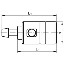 Standard-Schnellkupplungen mit Schlauchanschluss, Technische Zeichnung