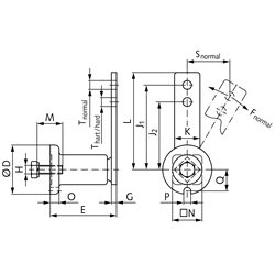Spannelement Größe 3 Spannkraft normal 810 N hart 1050 N, Technische Zeichnung