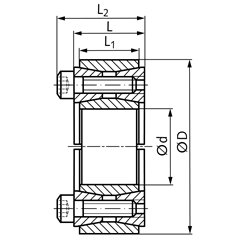Spannsatz COM-AS Bohrung 38mm Größe 38x65x20mm, Technische Zeichnung