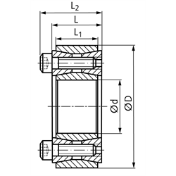 Spannsatz COM-A Edelstahl 1.4401 Bohrung 70mm Größe 70-110, Technische Zeichnung