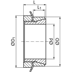 Spannsatz SSGK Bohrung 22mm Größe 22x35x18mm, Technische Zeichnung