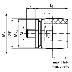 Strukturdämpfer TS axial soft dämpfend, Technische Zeichnung