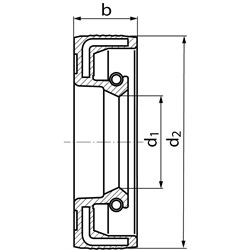 Wellendichtringe DIN 3760 Form A, Ø 32 bis 50mm, Technische Zeichnung