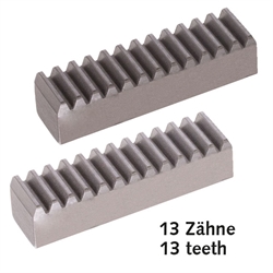Montagehilfe für Zahnstangen Stahl C45KG Modul 2 Zahnbreite 16mm Höhe 20mm Länge ca. 80mm, Produktphoto