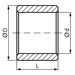 Zylinderbuchse geschlitzte Ausführung 7 x 9,0 x 10 mm , Technische Zeichnung
