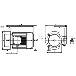 Drehstrom-Normmotor SM/I 230/400V 50Hz 0,37kW ca. 2820 /min. Baugröße 71 Bauform B5 Effizienzklasse IE2 (Betriebsanleitung im Internet unter www.maedler.de im Bereich Downloads), Technische Zeichnung